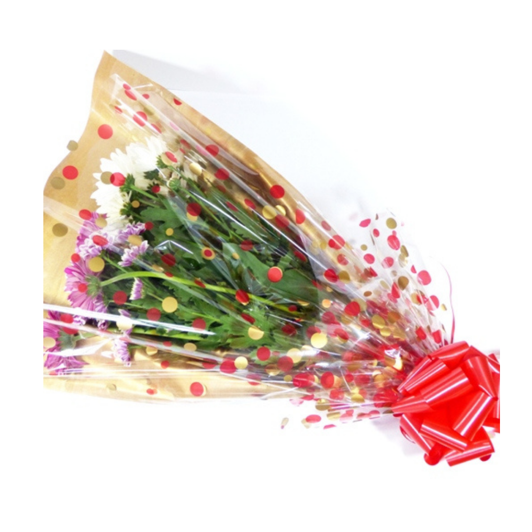 HOW TO GIFT WRAP A BUNCH OF FLOWERS IN CELLOPHANE BY NEELAM MEETCHA